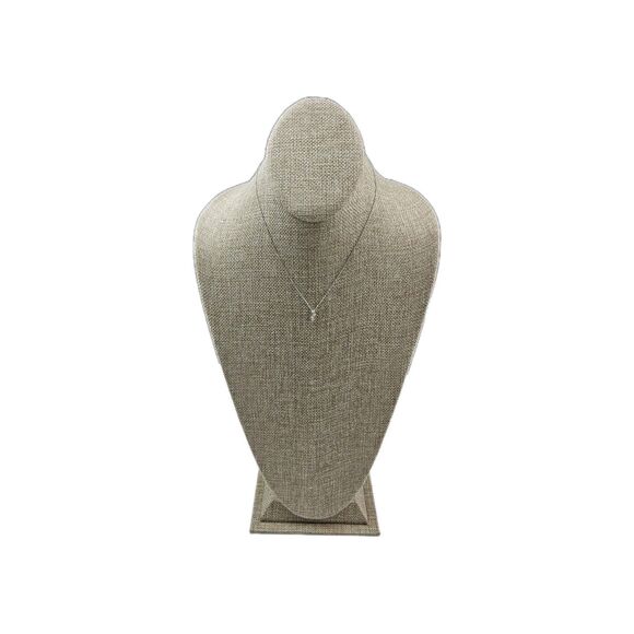 4C Platinum Natural Diamond 4 Stone Necklace - Picture 3 of 12